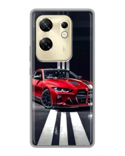 Чехол для Infinix Zero 30 с картинкой «Красная BMW на дороге»