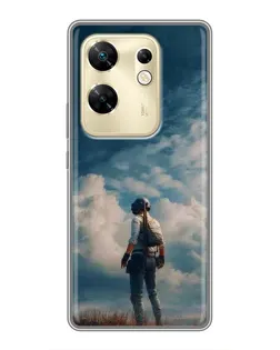 Чохол для Infinix Zero 30 з картинкою «Герой PUBG на скелі»