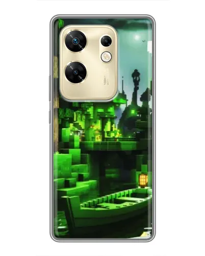 Чехол для Infinix Zero 30 с картинкой «Minecraft лесной пейзаж»