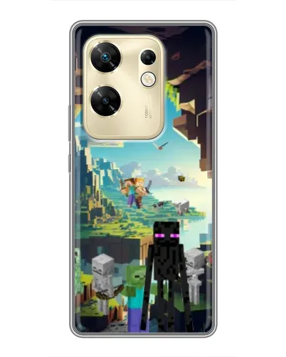Чехол для Infinix Zero 30 с картинкой «Эндермен в лесу»