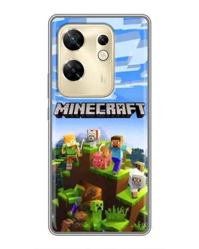 Чехол для Infinix Zero 30 с картинкой «Minecraft классический мир»