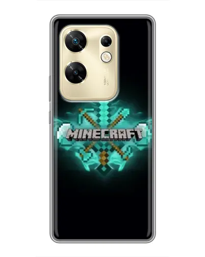 Чехол для Infinix Zero 30 с картинкой «Minecraft Diamond лого»