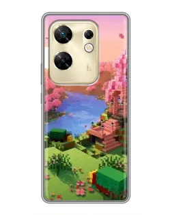 Чехол для Infinix Zero 30 с картинкой «Розовое дерево Minecraft»