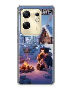 Чехол для Infinix Zero 30 с картинкой «Зимний Minecraft»