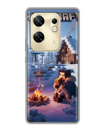 Чехол для Infinix Zero 30 с картинкой «Зимний Minecraft»