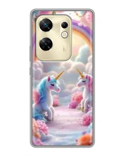 Чохол для Infinix Zero 30 з картинкою «Веселка і єдинороги»