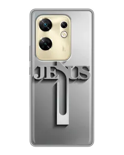 Чохол для Infinix Zero 30 з картинкою «Металевий хрест Jesus»