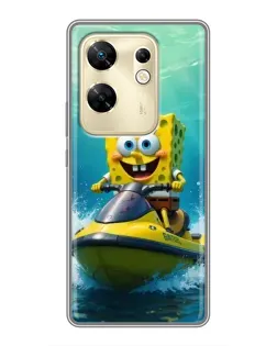 Чохол для Infinix Zero 30 з картинкою «Спанч Боб на гідроциклі»