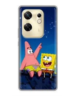 Чохол для Infinix Zero 30 з картинкою «Губка Боб та Патрік вночі»
