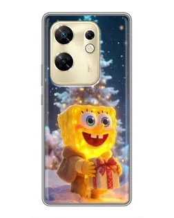 Чохол для Infinix Zero 30 з картинкою «Різдвяний Спанч Боб»