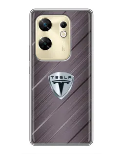Чехол для Infinix Zero 30 с картинкой «Металлическая текстура Tesla»