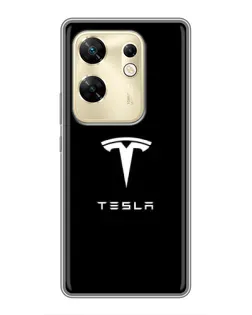 Чехол для Infinix Zero 30 с картинкой «Tesla White Logo»