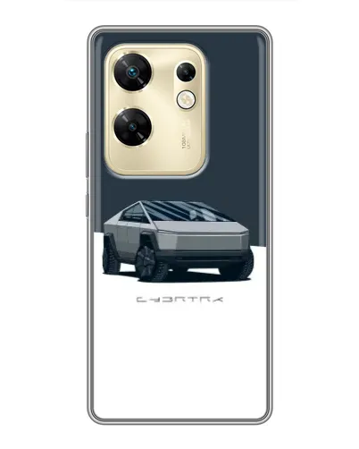 Чехол для Infinix Zero 30 с картинкой «Серебристый Cybertruck Tesla»