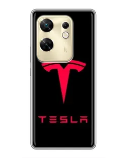 Чехол для Infinix Zero 30 с картинкой «Tesla Red Logo»