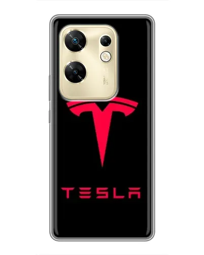 Чехол для Infinix Zero 30 с картинкой «Tesla Red Logo»