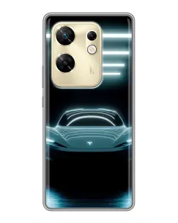 Чехол для Infinix Zero 30 с картинкой «Tesla в неоне»