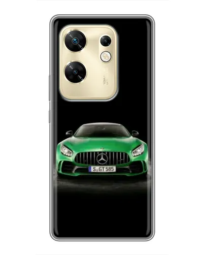 Чехол для Infinix Zero 30 с картинкой «Mercedes — неоновый лого»