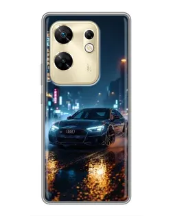 Чехол для Infinix Zero 30 с картинкой «Ночной город и Audi»