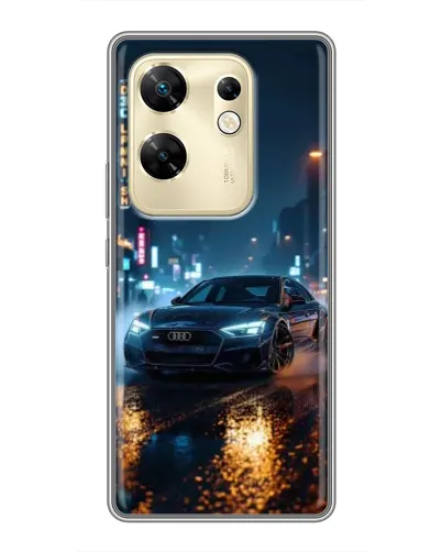 Чехол для Infinix Zero 30 с картинкой «Ночной город и Audi»