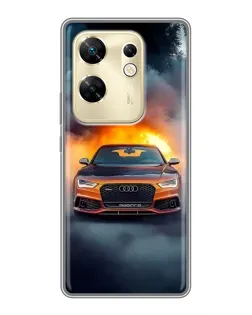 Чехол для Infinix Zero 30 с картинкой «Audi в огненном дыму»
