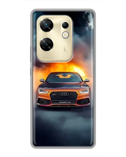 Чехол для Infinix Zero 30 с картинкой «Audi в огненном дыму»