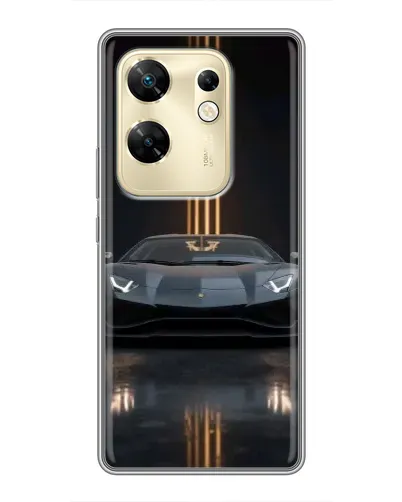 Чехол для Infinix Zero 30 с картинкой «Lamborghini золотые линии»