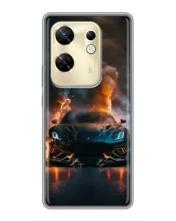 Чехол для Infinix Zero 30 с картинкой «Lamborghini дымная эстетика»