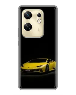 Чехол для Infinix Zero 30 с картинкой «Lamborghini желтый акцент»