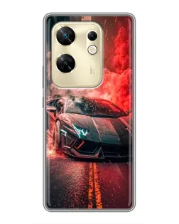 Чехол для Infinix Zero 30 с картинкой «Lamborghini красный дым»