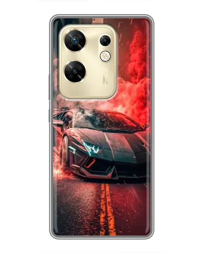 Чехол для Infinix Zero 30 с картинкой «Lamborghini красный дым»