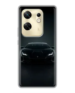 Чехол для Infinix Zero 30 с картинкой «Черный Lamborghini Aventador»