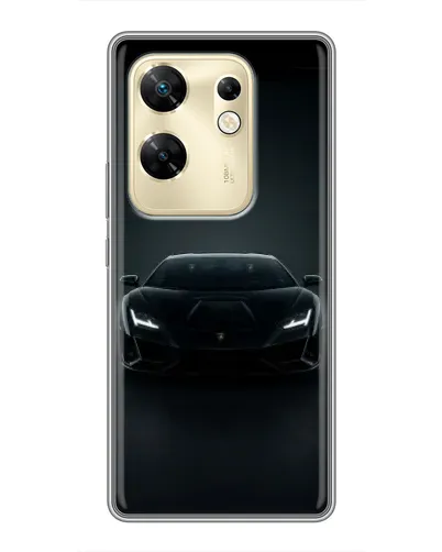 Чехол для Infinix Zero 30 с картинкой «Черный Lamborghini Aventador»