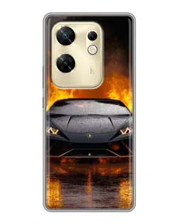 Чехол для Infinix Zero 30 с картинкой «Lamborghini в огне»