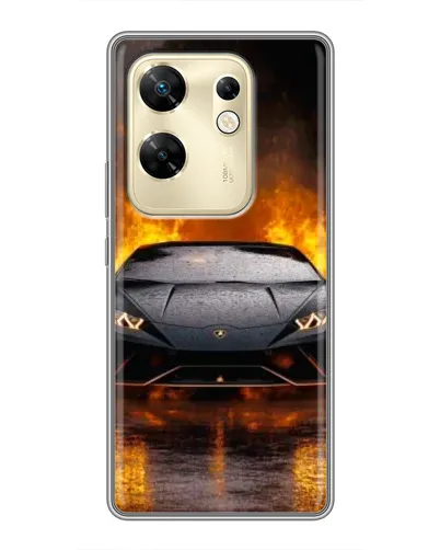 Чехол для Infinix Zero 30 с картинкой «Lamborghini в огне»