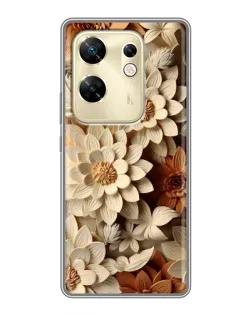 Чохол для Infinix Zero 30 з картинкою «Бежевий флористичний декор»