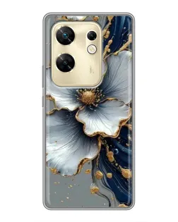 Чохол для Infinix Zero 30 з картинкою «Біла квітка та золотий флюїд»