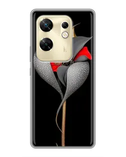 Чохол для Infinix Zero 30 з картинкою «Срібна фантазійна квітка»