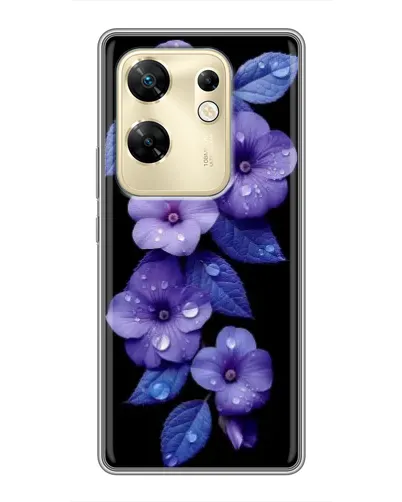 Чохол для Infinix Zero 30 з картинкою «Фіолетові квіти з росою»