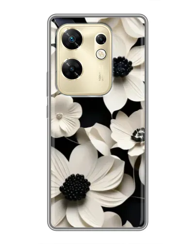 Чохол для Infinix Zero 30 з картинкою «Об'ємні білі квіти»