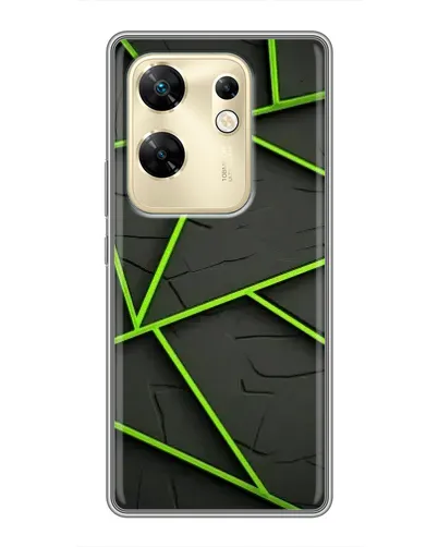 Чохол для Infinix Zero 30 з картинкою «Зелені геометричні лінії»