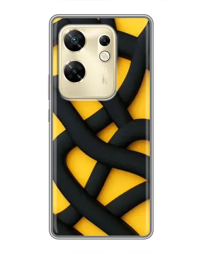 Чохол для Infinix Zero 30 з картинкою «Чорне жовте переплетення»