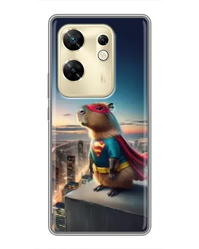 Чехол для Infinix Zero 30 с картинкой «Капи-мен супергерой»
