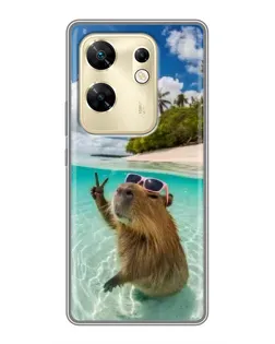 Чехол для Infinix Zero 30 с картинкой «Капибара на море»