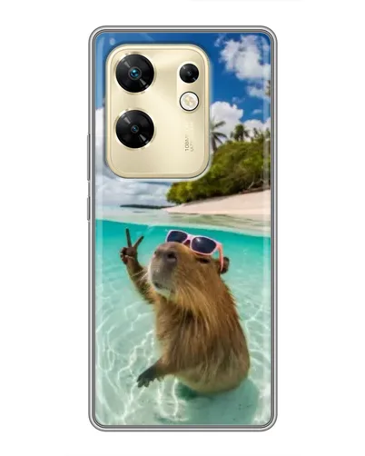 Чехол для Infinix Zero 30 с картинкой «Капибара на море»