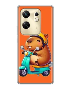 Чехол для Infinix Zero 30 с картинкой «Капибара на скутере»