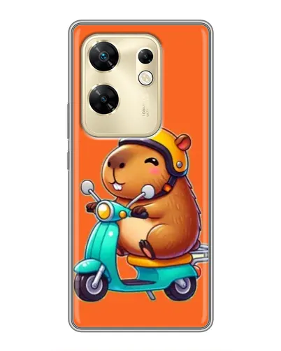 Чехол для Infinix Zero 30 с картинкой «Капибара на скутере»