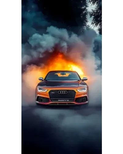 Чехол для Infinix с картинкой «Audi в огненном дыму»