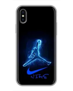 Чохол для iPhone X з картинкою «Jordan Neon Blue»