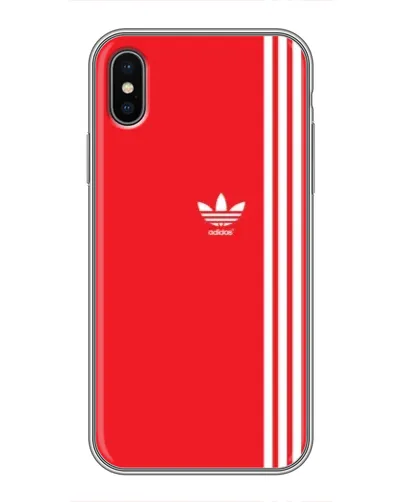 Чохол для iPhone X з картинкою «Червоний мінімалізм Adidas»