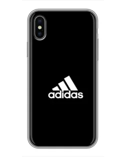 Чохол для iPhone X з картинкою «Чорна класика Adidas»
